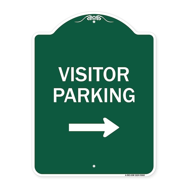 Visitor-parking Right Heavy-Gauge Aluminum Architectural Sign, 24" x 18", GW-1824-9868
